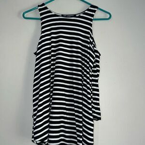 One Clothing striped cold shoulder blouse